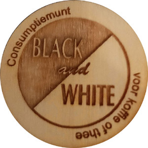 Consumptiemunt voor koffie of thee BLACK and WHITE