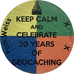 Keep calm and celebrate 20 years of Geocaching